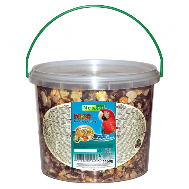 ΤΡΟΦΗ for big parrots with nuts and mung beans 3000ml (1350GR)