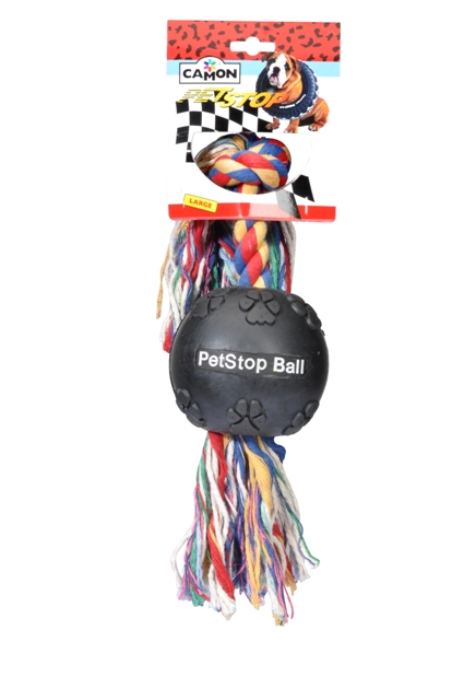 ΠΑΙΧΝΙΔΙ Ball with rope -PetStop-12cm