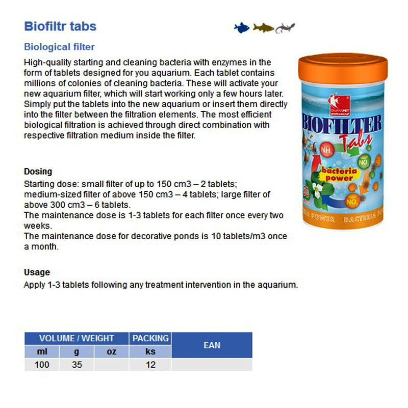 BIOFILTER TABS 100ml/35GR