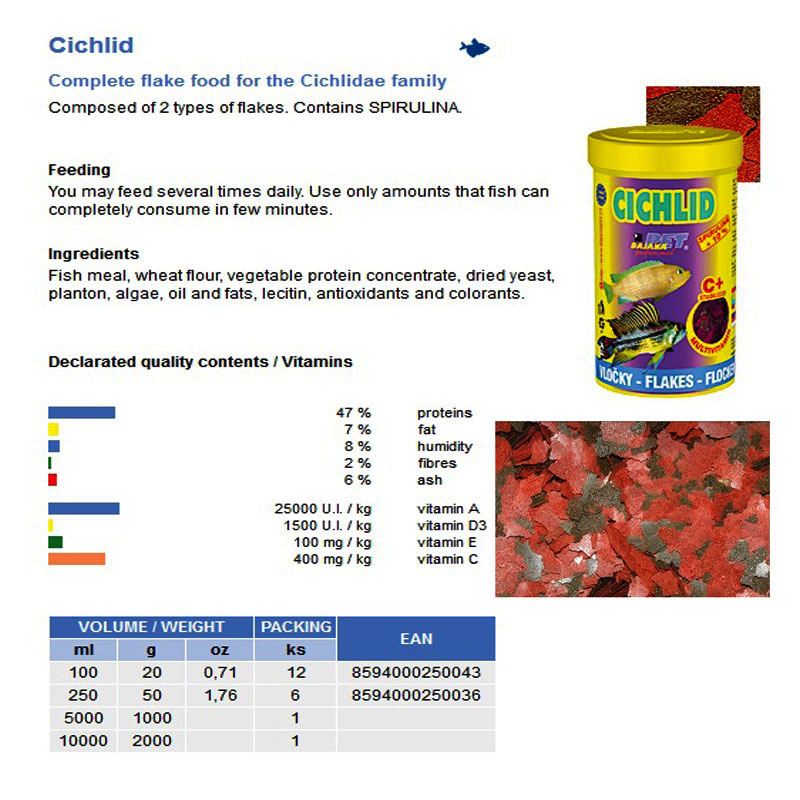 CICHLID FLAKES 100ml/20gr