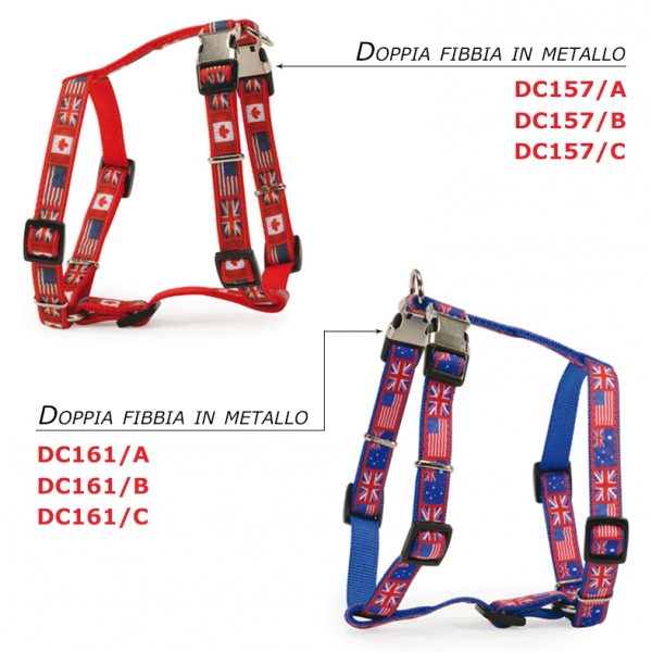 ΣΑΜΑΡΑΚΙ Haness with two bucklew Blue Flag 25mmx730-450mm/650mm (1)