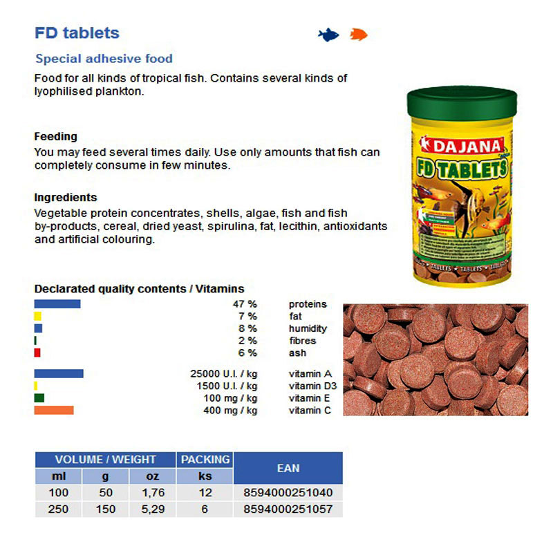 FD TROPICAL TABLETS 100ml/50gr