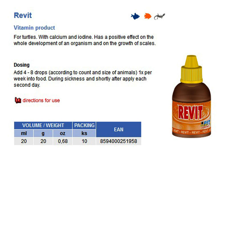 REVIT 20ml (ΚΕΛΥΦΟΣ ΧΕΛΩΝΑΣ)