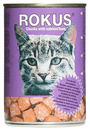 ROKUS ΚΟΝΣΕΡΒΑ ΓΑΤΑΣ 410gr ΣΟΛΩΜΟ & ΤΟΝΟ