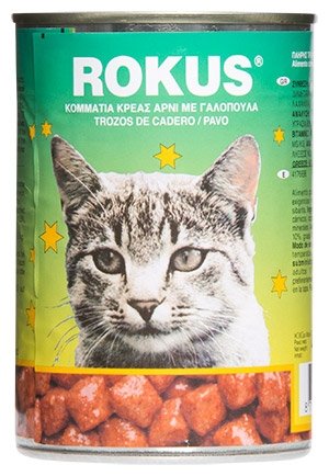 ROKUS ΚΟΝΣΕΡΒΑ ΓΑΤΑΣ 410gr ΑΡΝΙ & ΓΑΛΟΠΟΥΛΑ