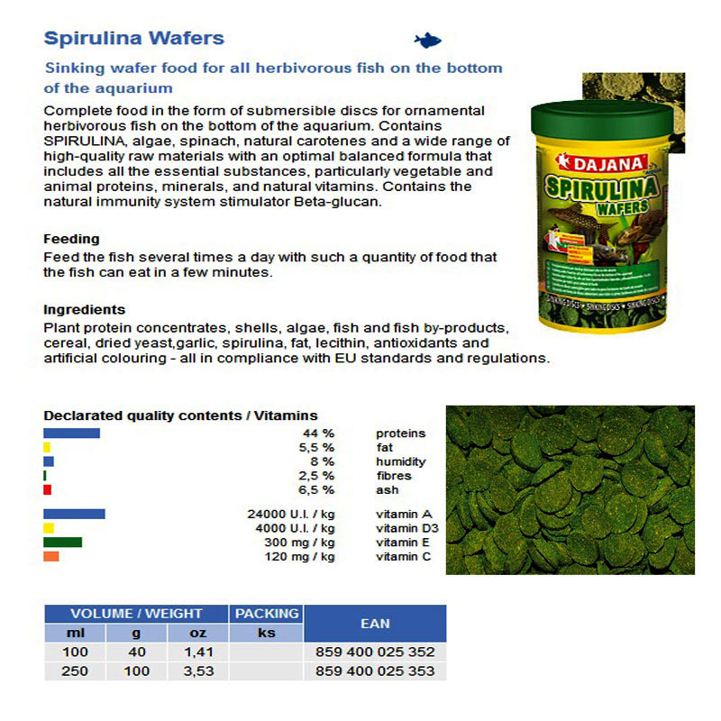 SPIRULINA WAFERS 100ml/40gr