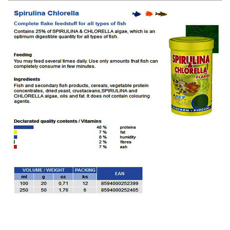 SPIRULINA & CHLORELLA FLAKES 100ml