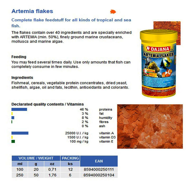 ARTEMIA FLAKES 100ml/20gr